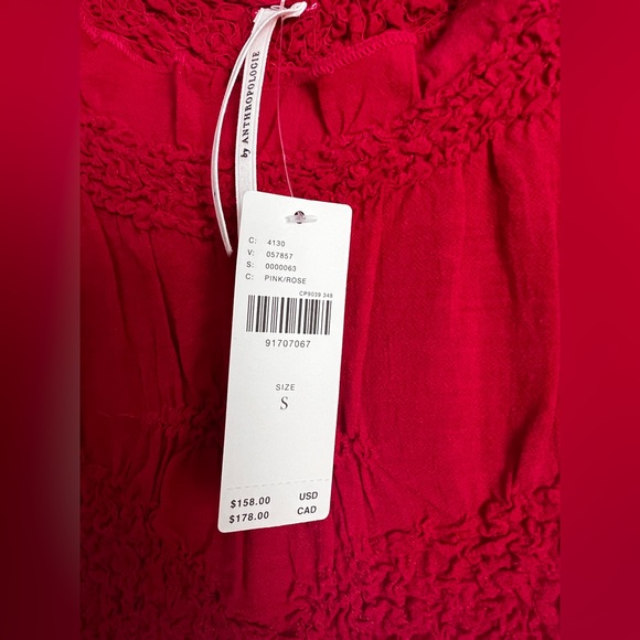 NWT BY ANTHROPOLOGIE RUFFLE-TRIM TEXTURED MINI DRESS Size Small - Picture 10 of 16